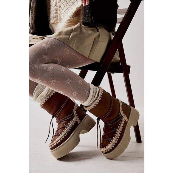 Mou Lunar Landing Snow Boots Brown 39 NEW - Picture 1 of 4